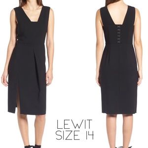 Lewit Corset Detail Wool Stretch Sheath - Sz. 14